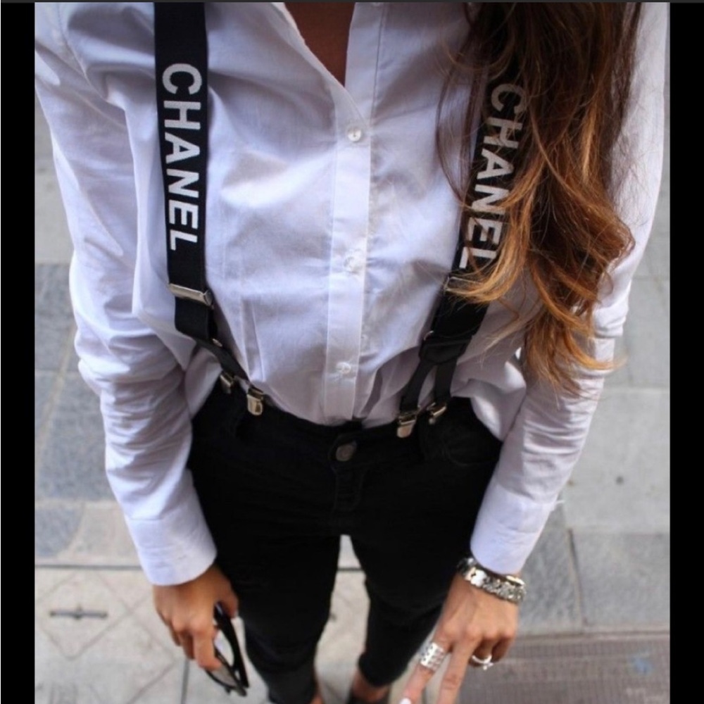 Chanel Suspenders - please read! White only available !